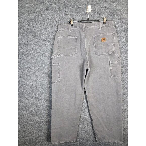 Carhartt Pants Mens 38x30 Gray Original Dungaree Fit Flannel Lined Workwear B111 - Picture 12 of 13